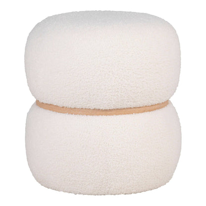 taburet cu tapiterie teddy, alb