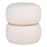 Taburet Milford cu tapiterie teddy, alb ø38x41 cm