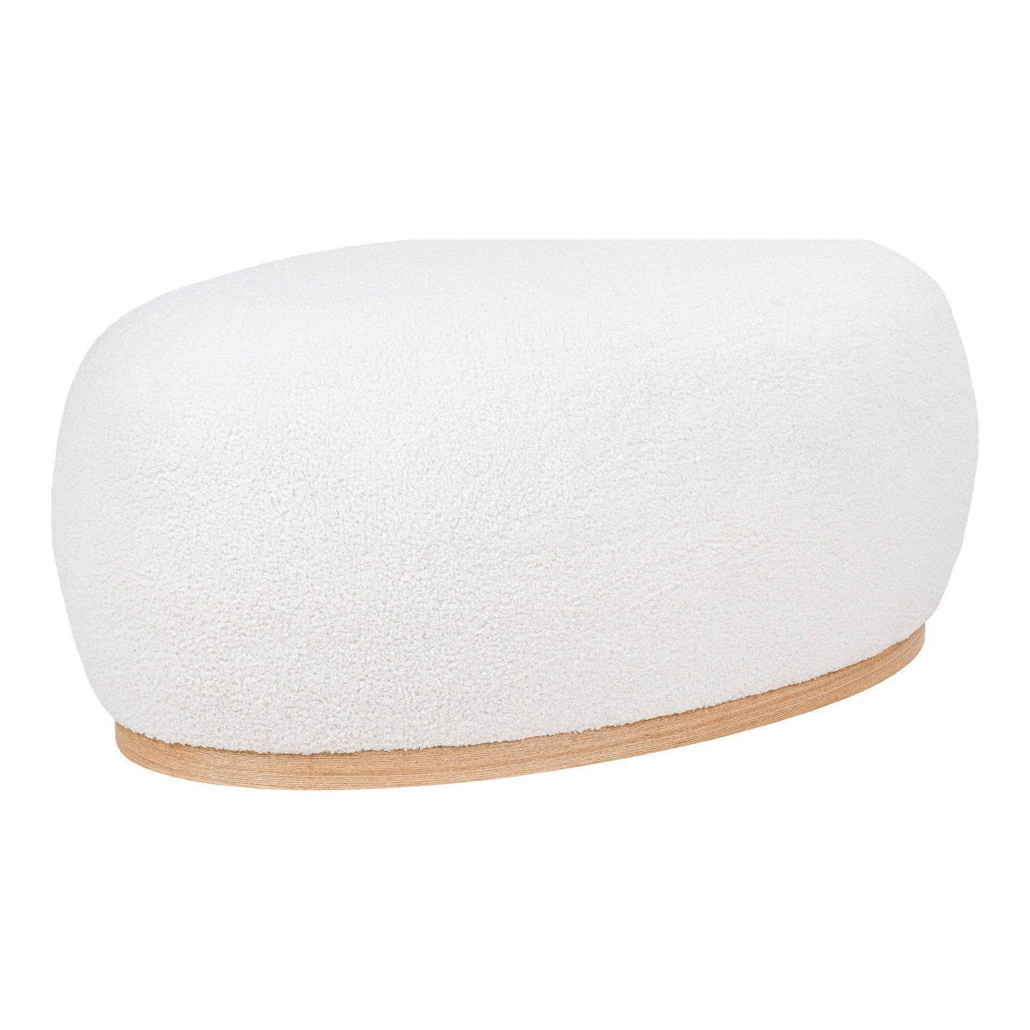 taburet cu tapiterie teddy, alb