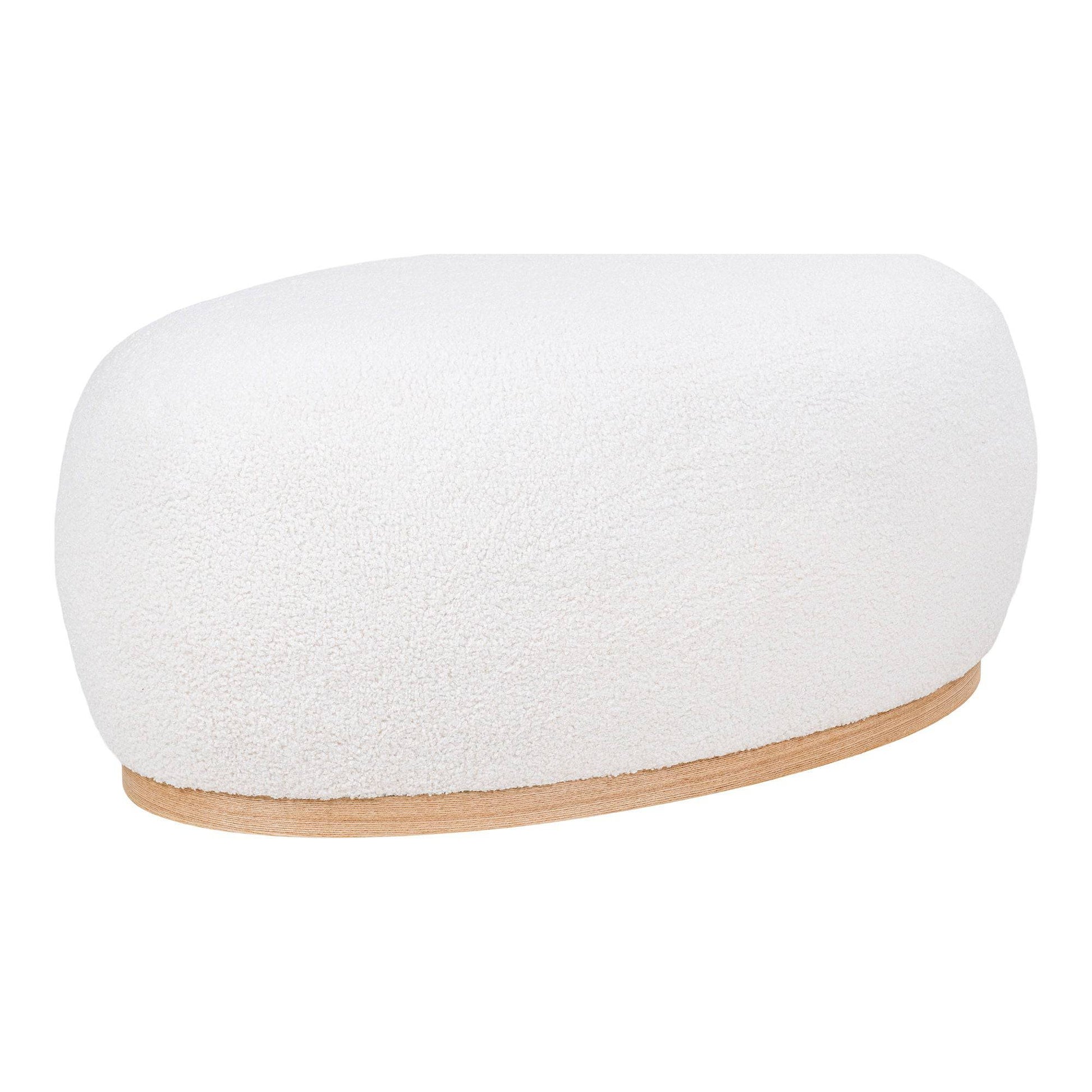 taburet cu tapiterie teddy, alb