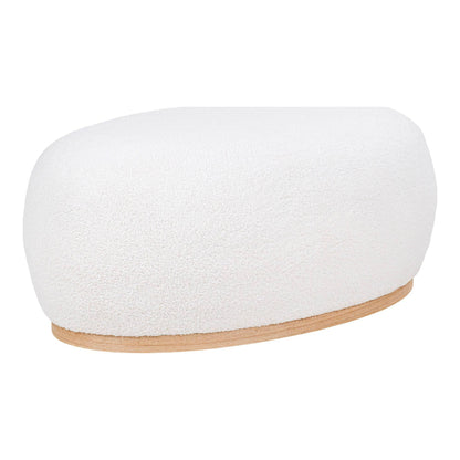 taburet cu tapiterie teddy, alb