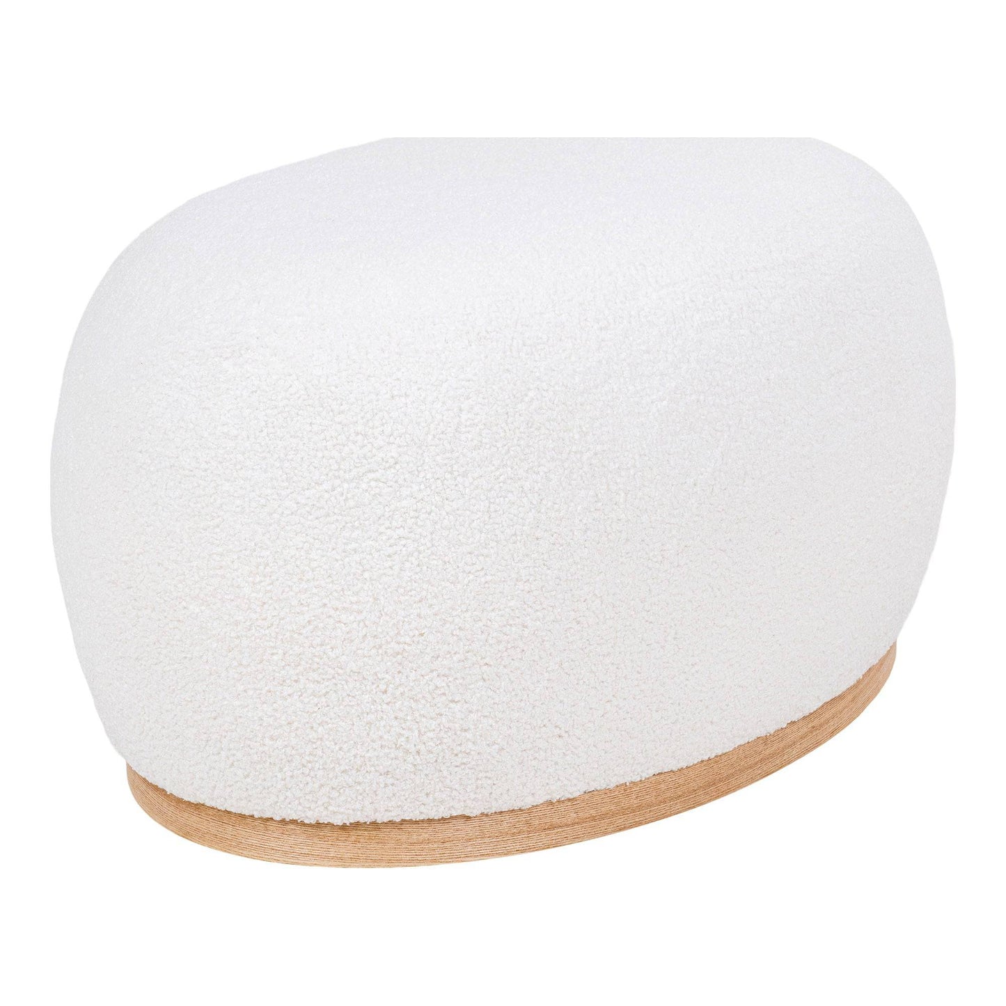 taburet cu tapiterie teddy, alb