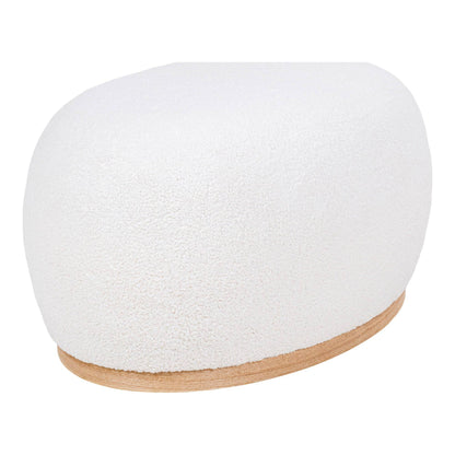 taburet cu tapiterie teddy, alb