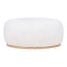 Taburet cu tapiterie teddy, alb Manhattan 54,5x88,5x36 cm