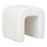 Taburet Colma cu tapiterie teddy, alb 42x41x36 cm