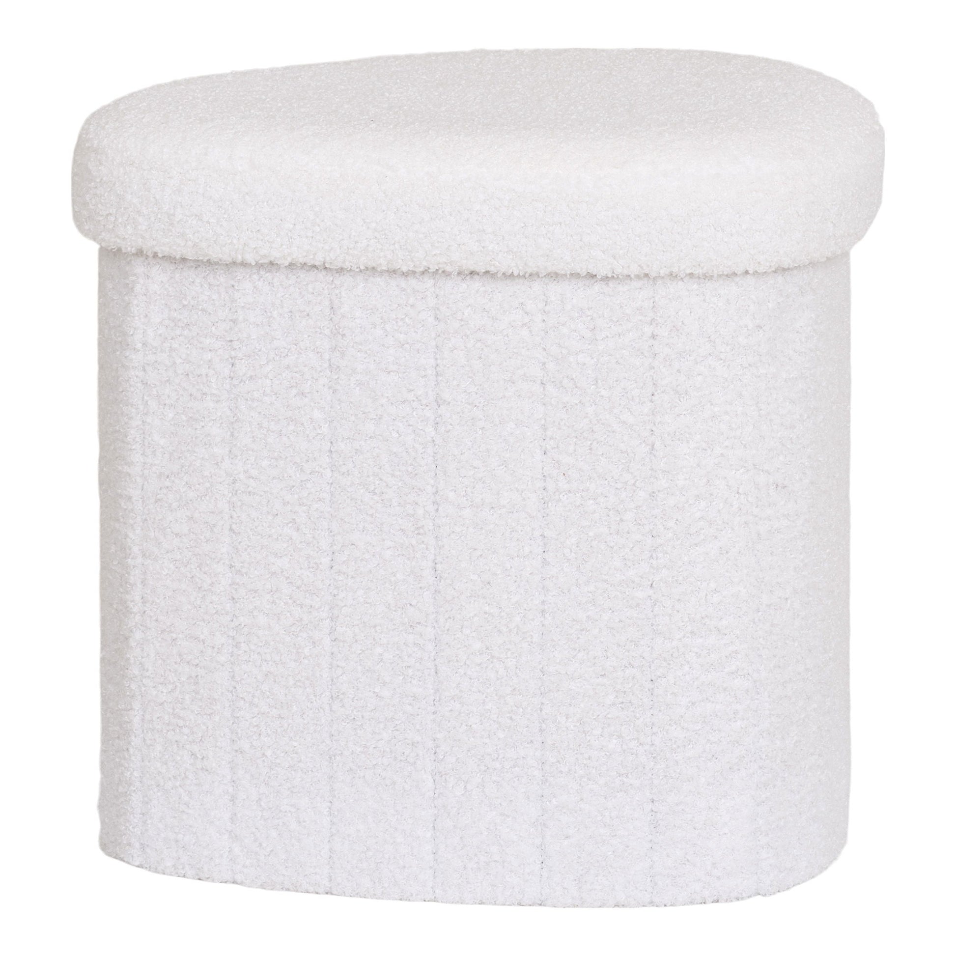taburet cu tapiterie teddy, alb