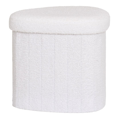 taburet cu tapiterie teddy, alb
