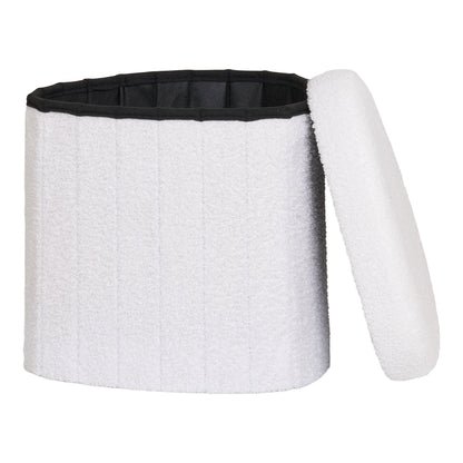 taburet cu tapiterie teddy, alb
