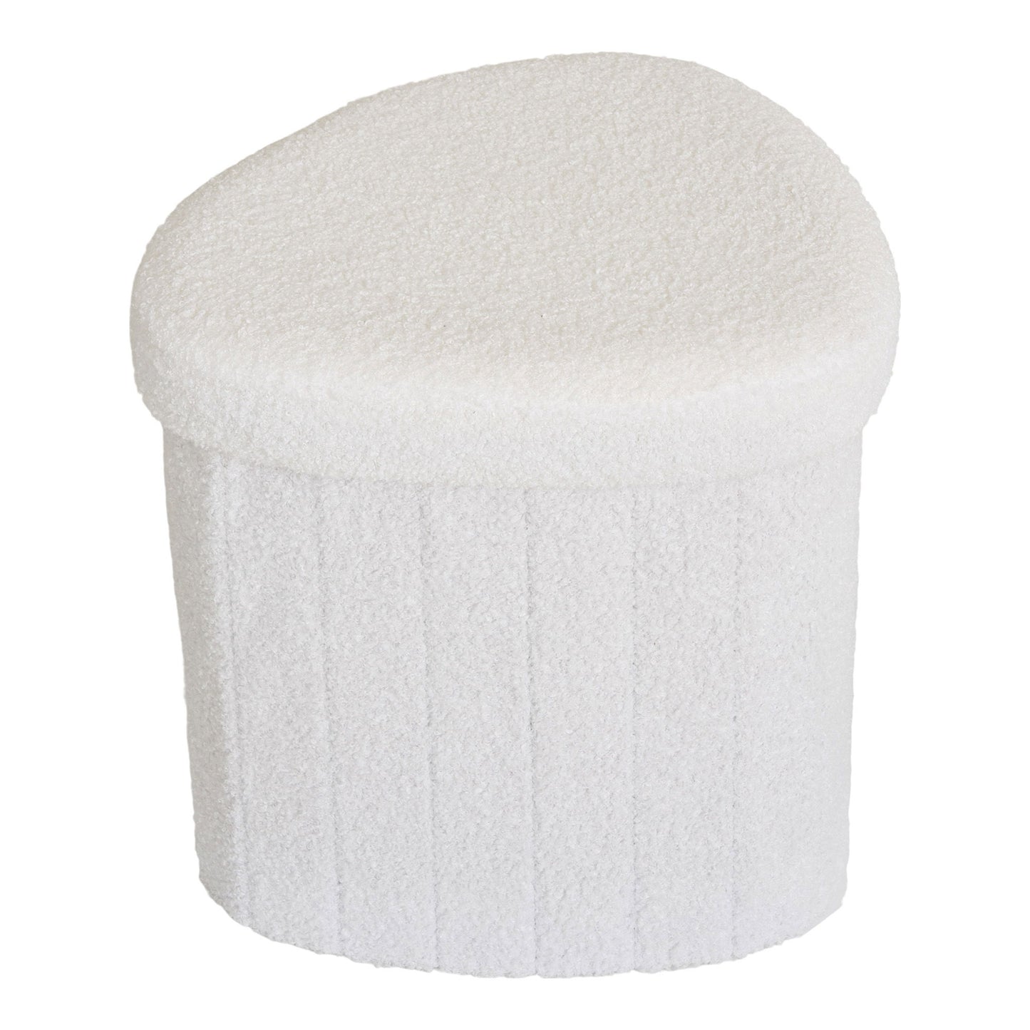 taburet cu tapiterie teddy, alb