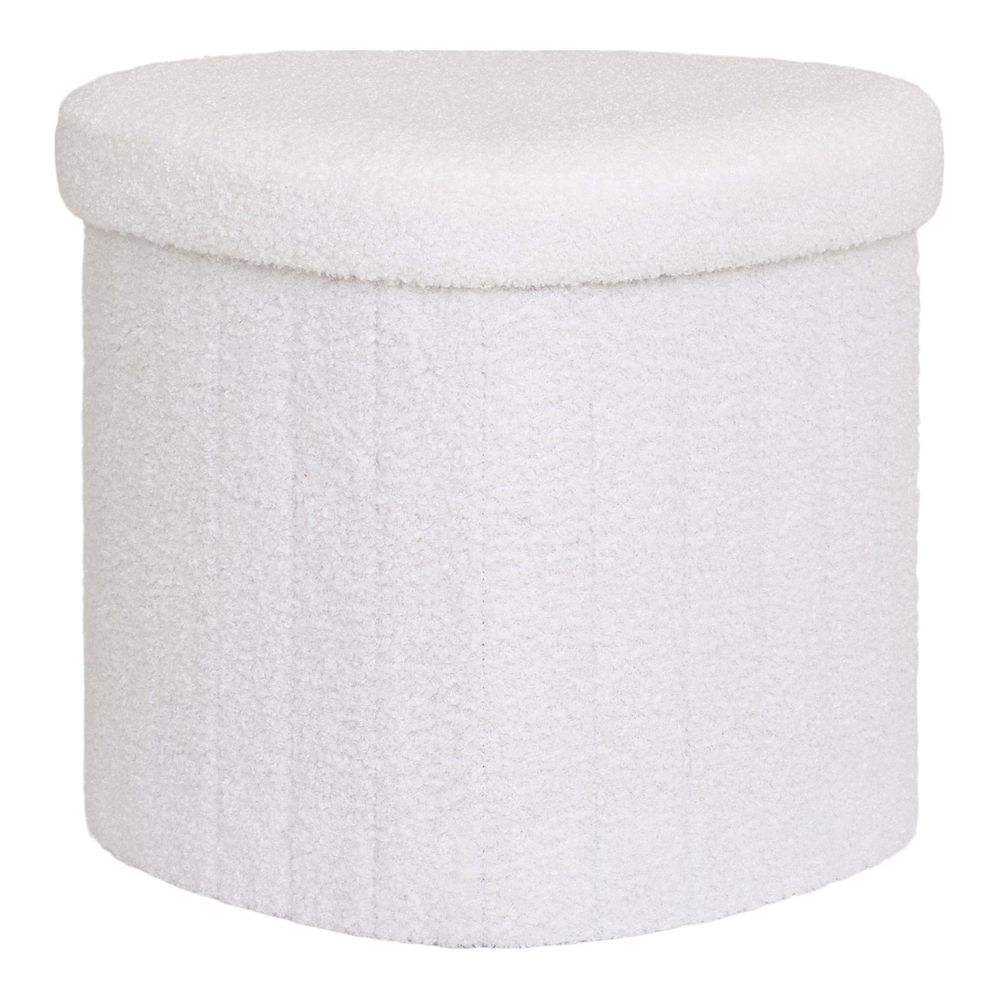taburet cu tapiterie teddy, alb