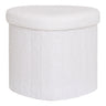Taburet cu tapiterie teddy, alb Medford 42,5x36,5 cm