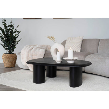 Masuta de cafea din furnir de frasin, negru, in living