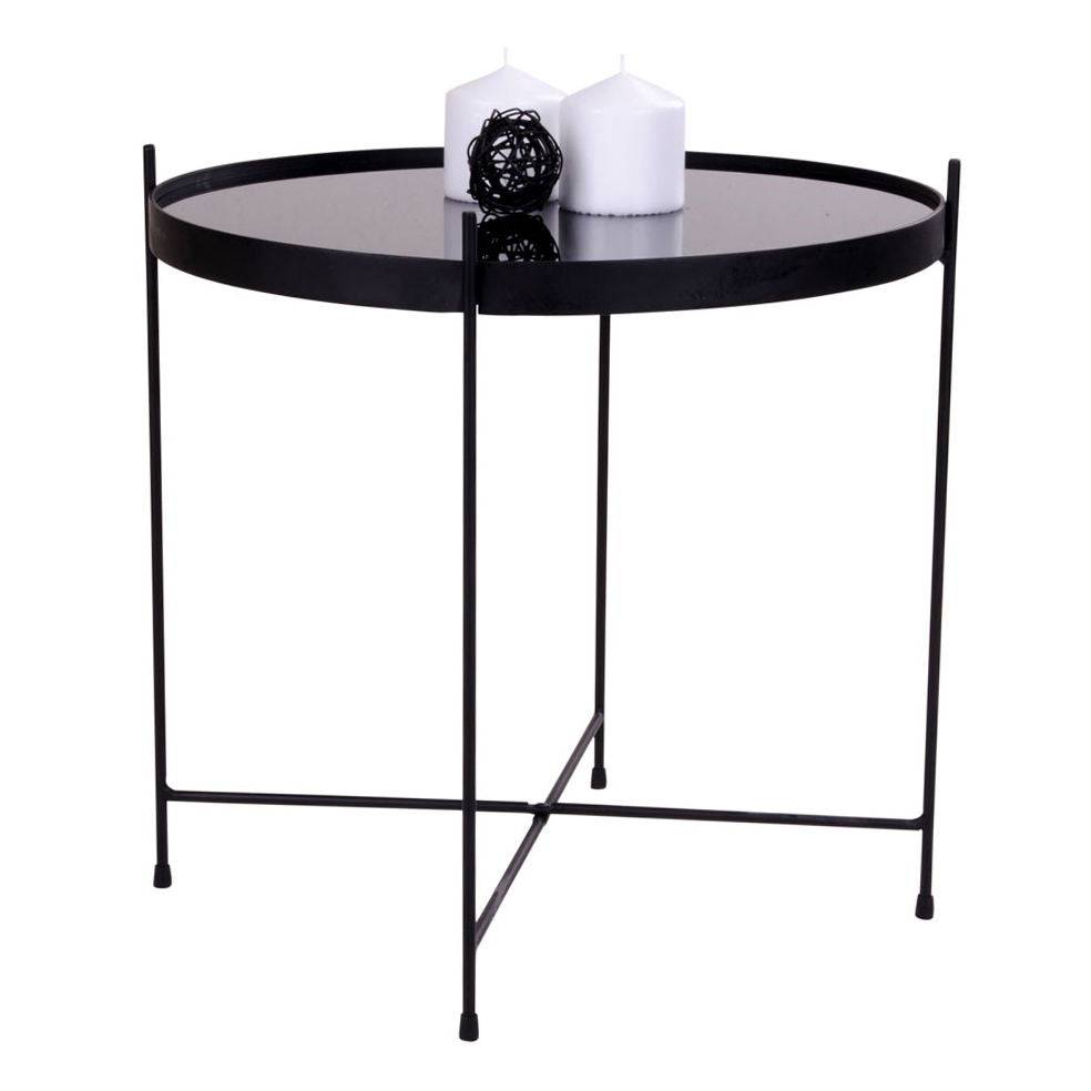 Masuta de cafea neagra, din otel acoperit cu pulbere, sticla