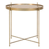 Venezia Masuta de cafea din otel cu aspect de alama, sticla ø48xh48cm