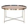Masuta de cafea din otel cu aspect de alama si sticla Venezia ø70xh40cm