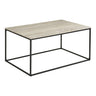 Masuta de cafea Vita  cu aspect de travertin, rama neagra 90x60x45 cm