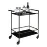 Carucior de bar negru cu 2 rafturi Vita 68x40x79 cm