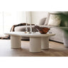 Masuta de cafea cu aspect de ciment, alb inchis Palmera 80x120x35 cm