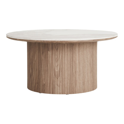 Masuta de cafea cu blat ceramic, alb/maro