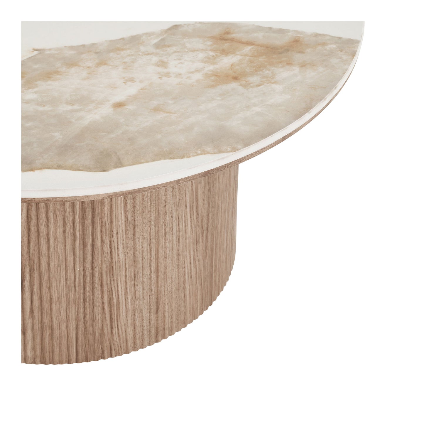 Masuta de cafea cu blat ceramic, alb/maro, detaliu