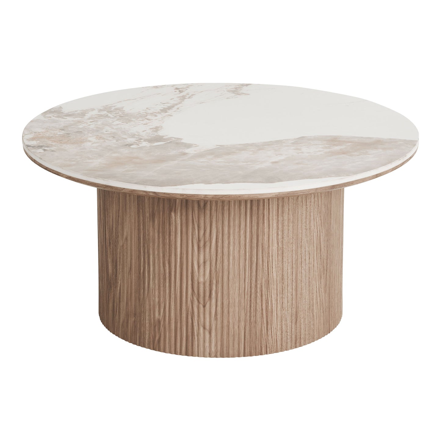 Masuta de cafea cu blat ceramic, alb/maro