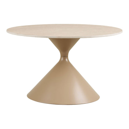 Masuta de cafea cu blat ceramic/otel, travertin/nisipiu 