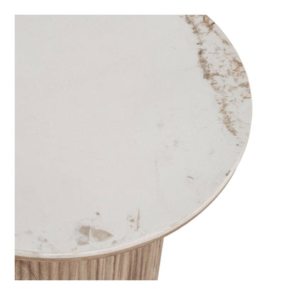 Masuta laterala cu blat ceramic, alb/maro, detaliu blat