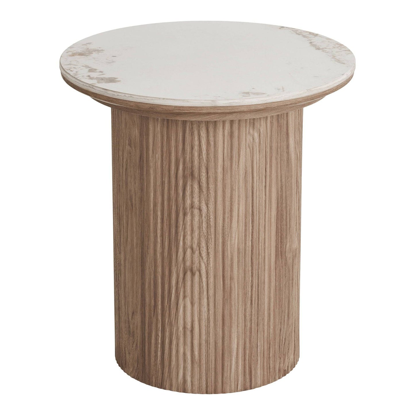 Masuta laterala cu blat ceramic, alb/maro, detaliu