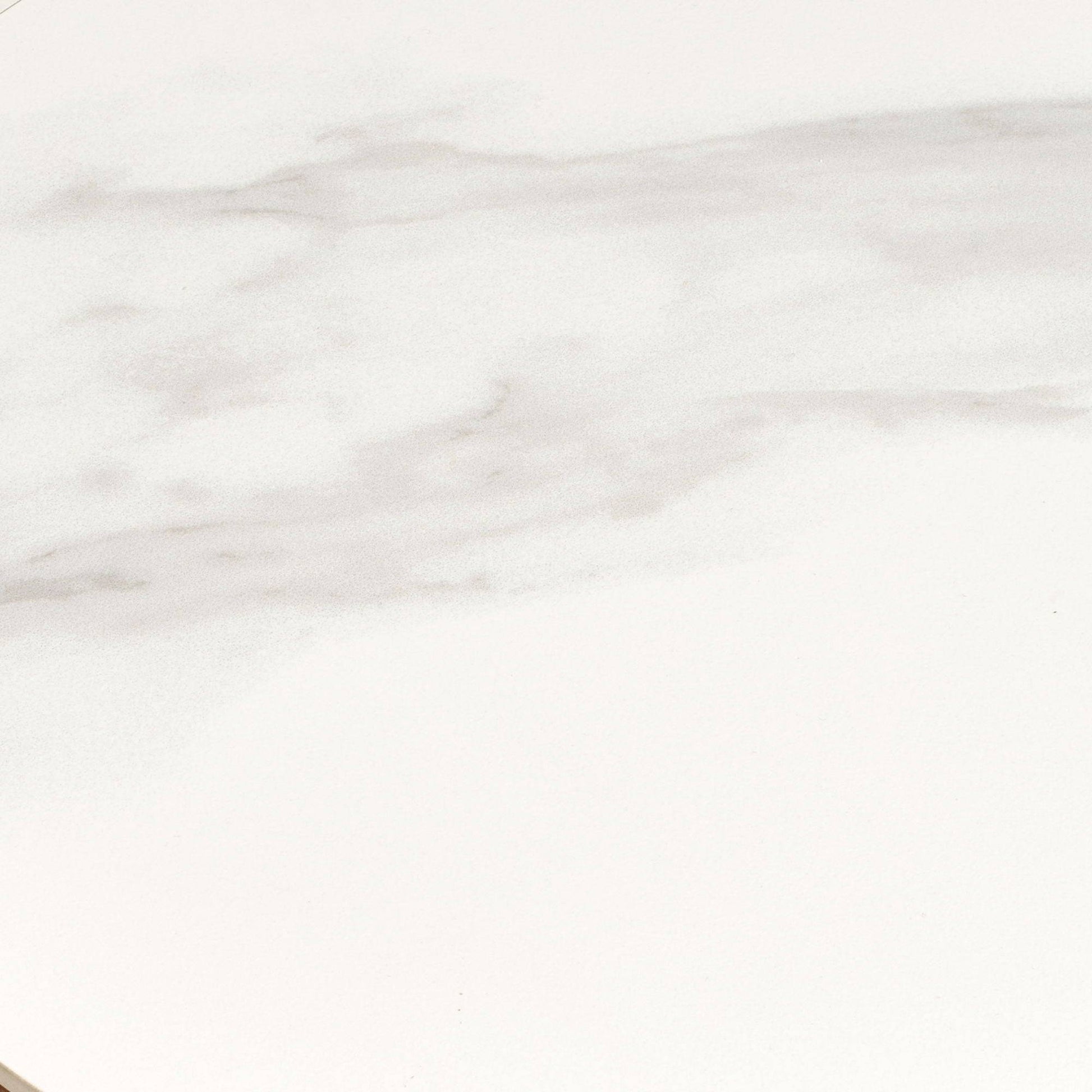 Masuta laterala cu blat ceramic/furnir de frasin, alb/maro inchis, detaliu blat