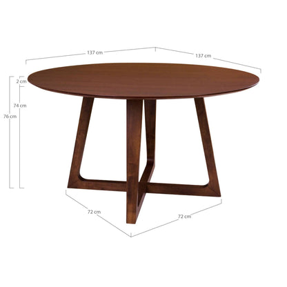 Masa de dining din furnir de nuc