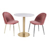 Masa de dining cu blat cu aspect de marmura, baza cu aspect alama Bolzano ø90x75 cm