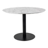 Masa de dining cu blat cu aspect de marmura, baza neagra Bolzano ø110x75 cm