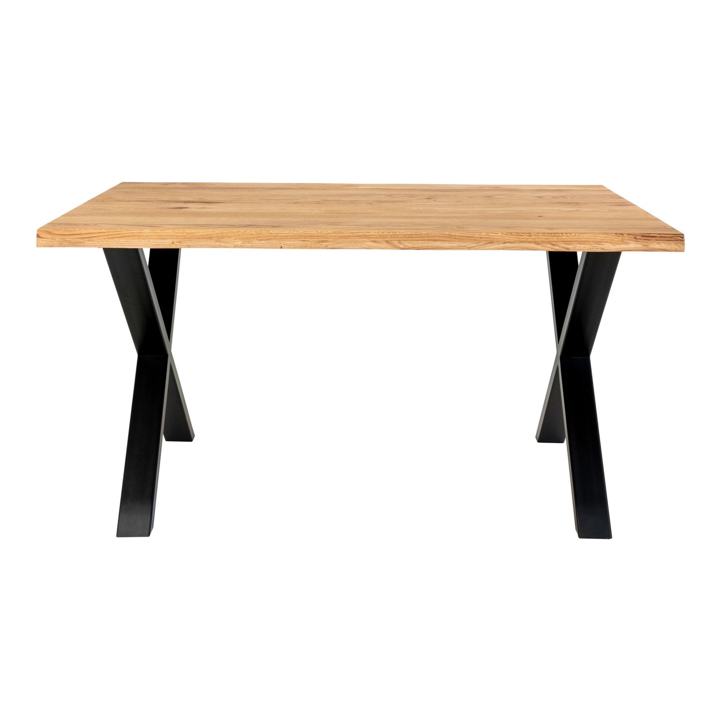 Masa de dining cu margine ondulata din stejar, natur