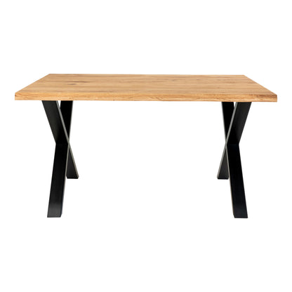 Masa de dining cu margine ondulata din stejar, natur