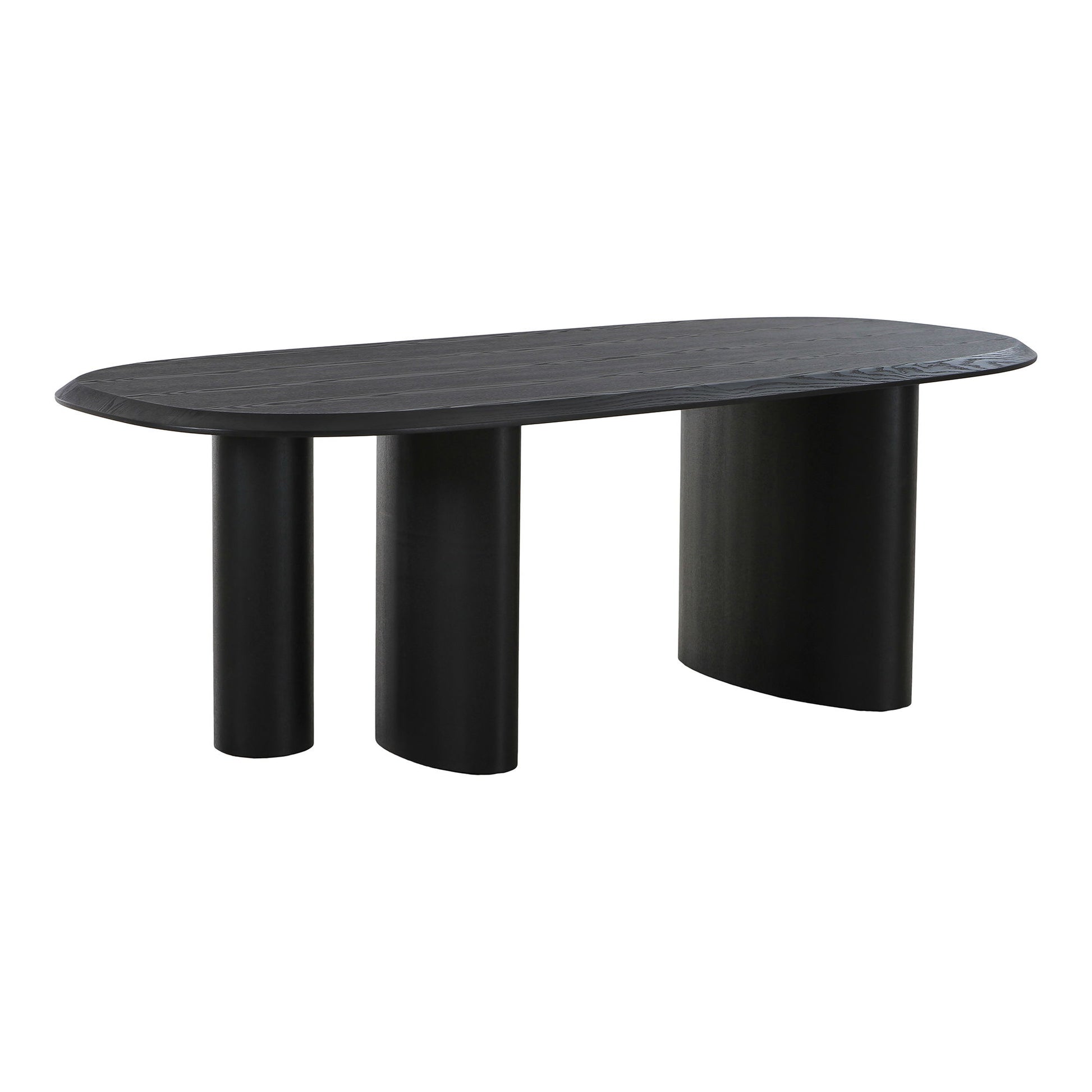 Masa de dining din furnir de frasin negru