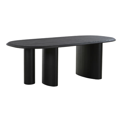 Masa de dining din furnir de frasin negru