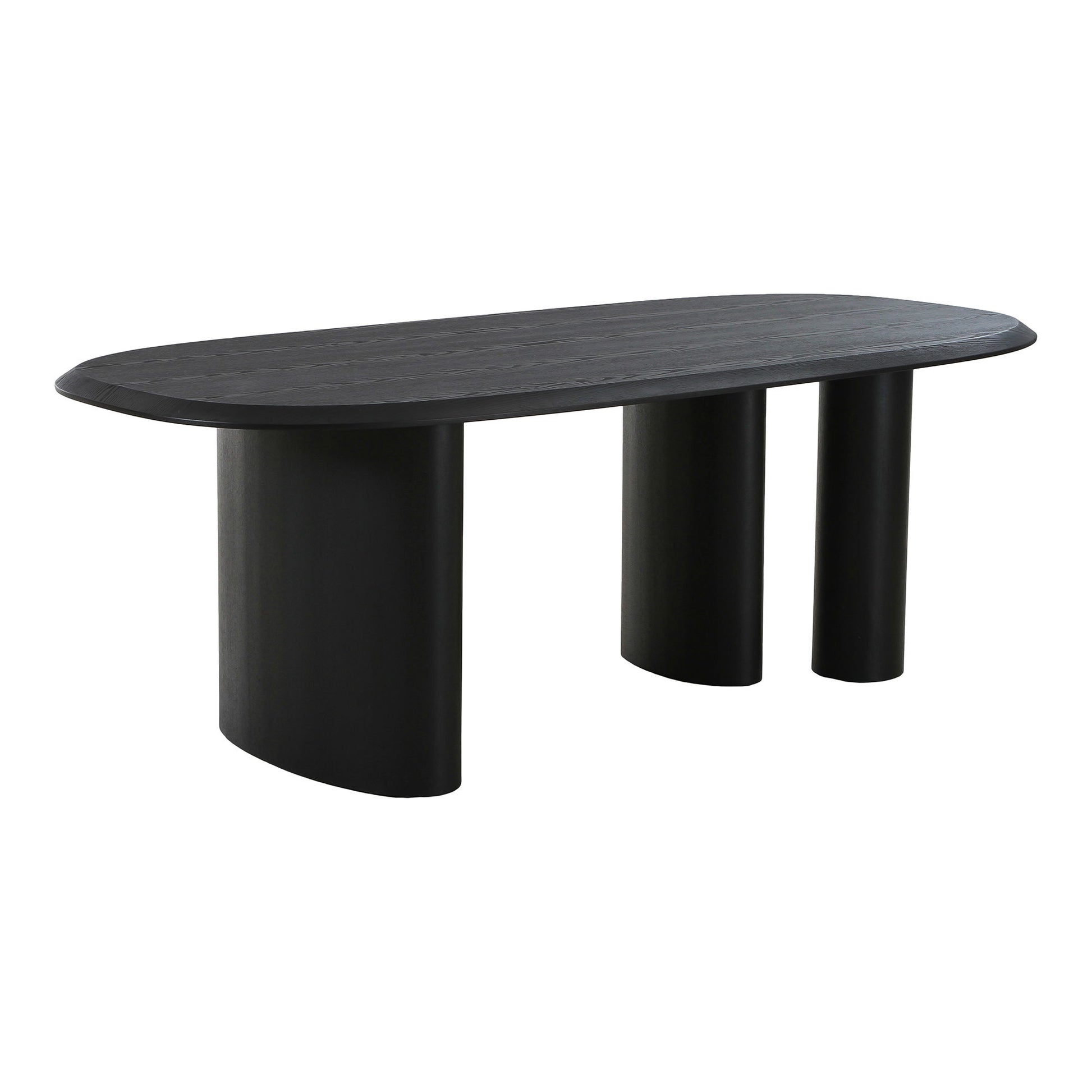 Masa de dining din furnir de frasin negru