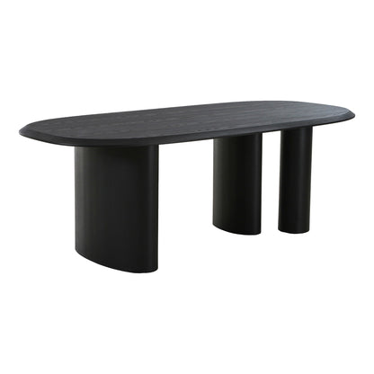Masa de dining din furnir de frasin negru