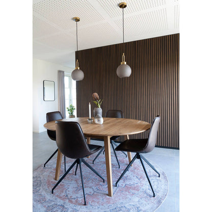 Masa de dining din stejar, natur, cu placa de extensie incorporata tip fluture