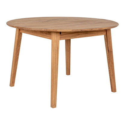 Masa de dining din stejar, natur, placa de extensie incorporata tip fluture