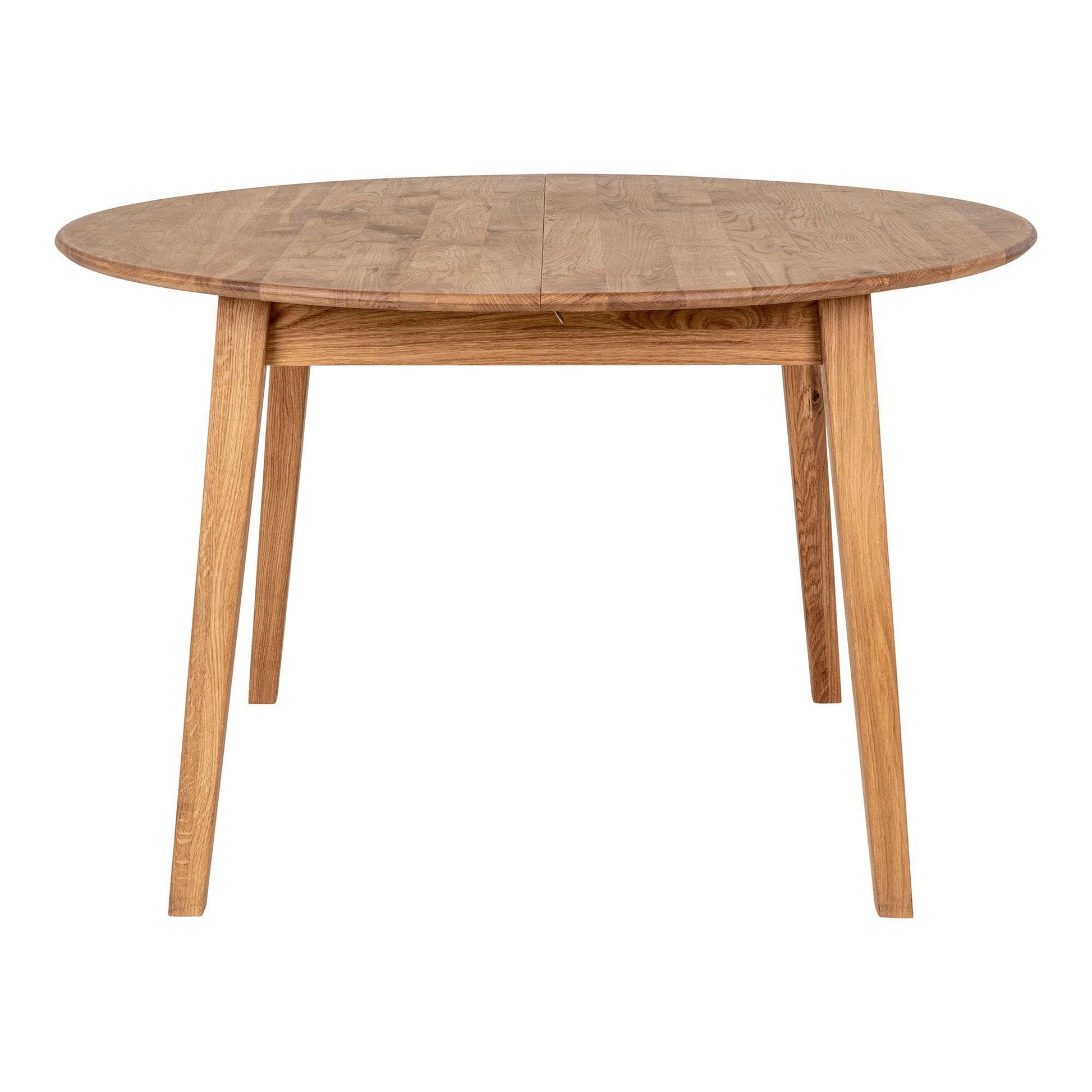 Masa de dining din stejar, natur, placa de extensie incorporata tip fluture