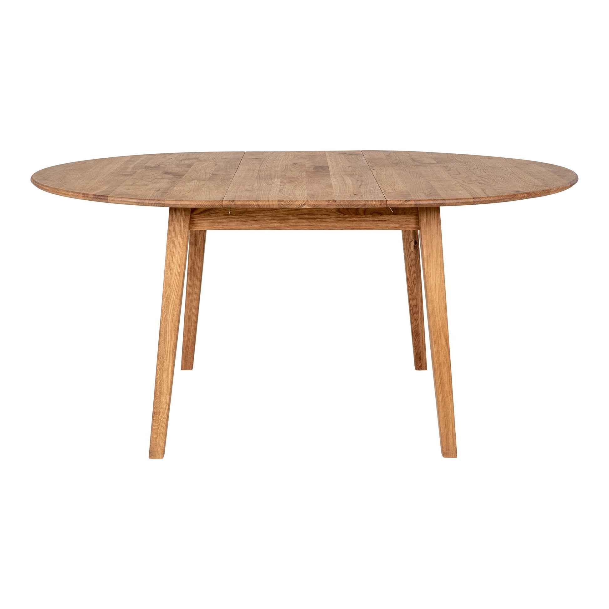 Masa de dining din stejar, natur, placa de extensie incorporata tip fluture
