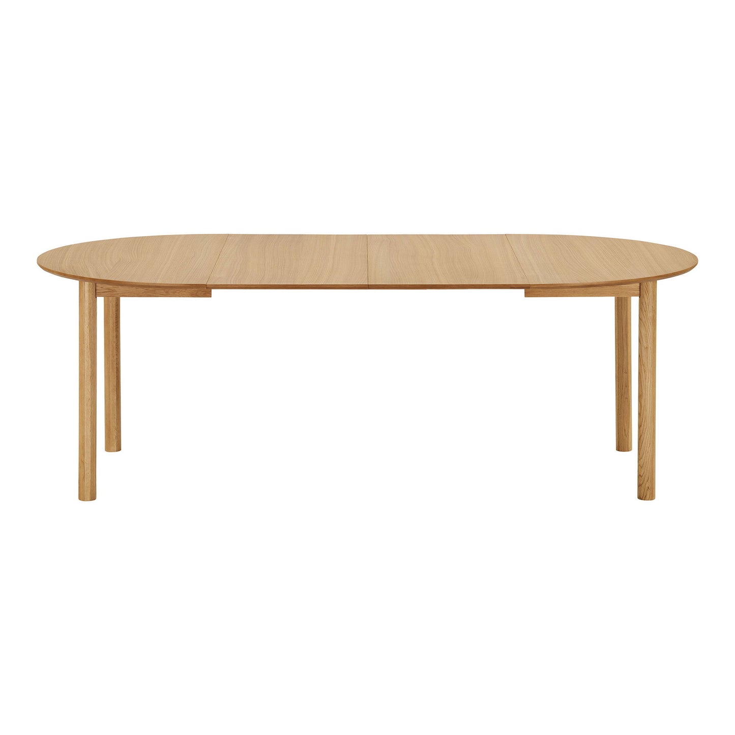 Masa de dining din furnir de stejar, natur, cu doua placi de extensie