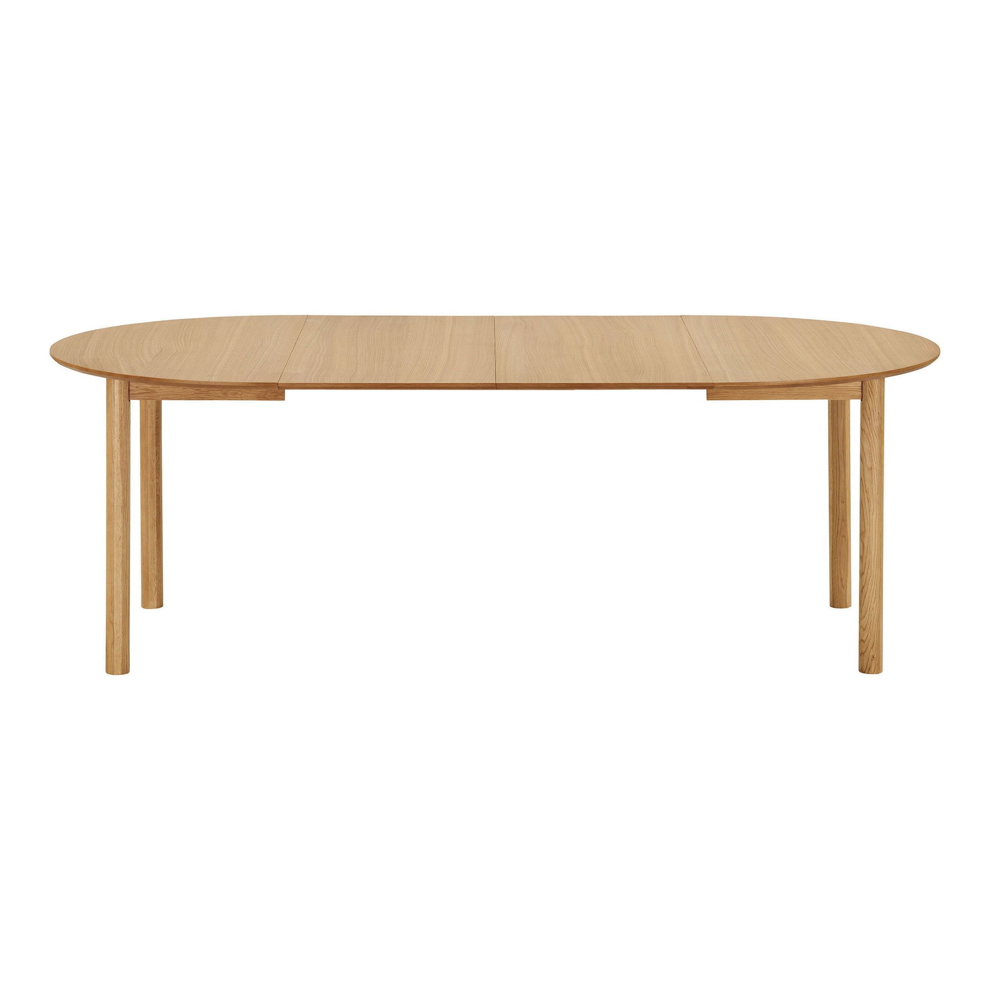 Masa de dining din furnir de stejar, natur, cu doua placi de extensie