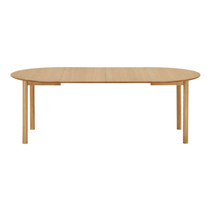 Masa de dining din furnir de stejar, natur, cu doua placi de extensie