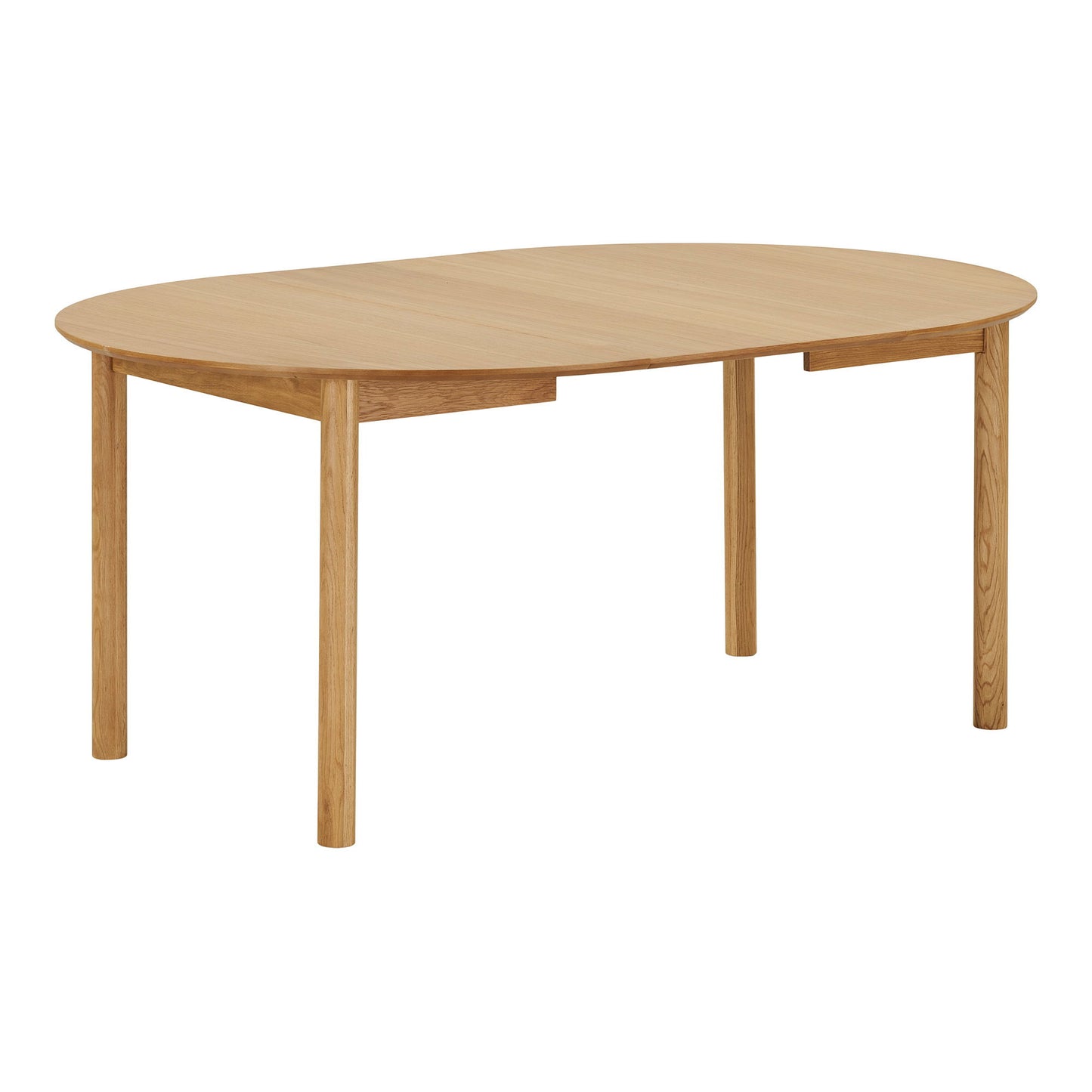 Masa de dining din furnir de stejar, natur, cu doua placi de extensie