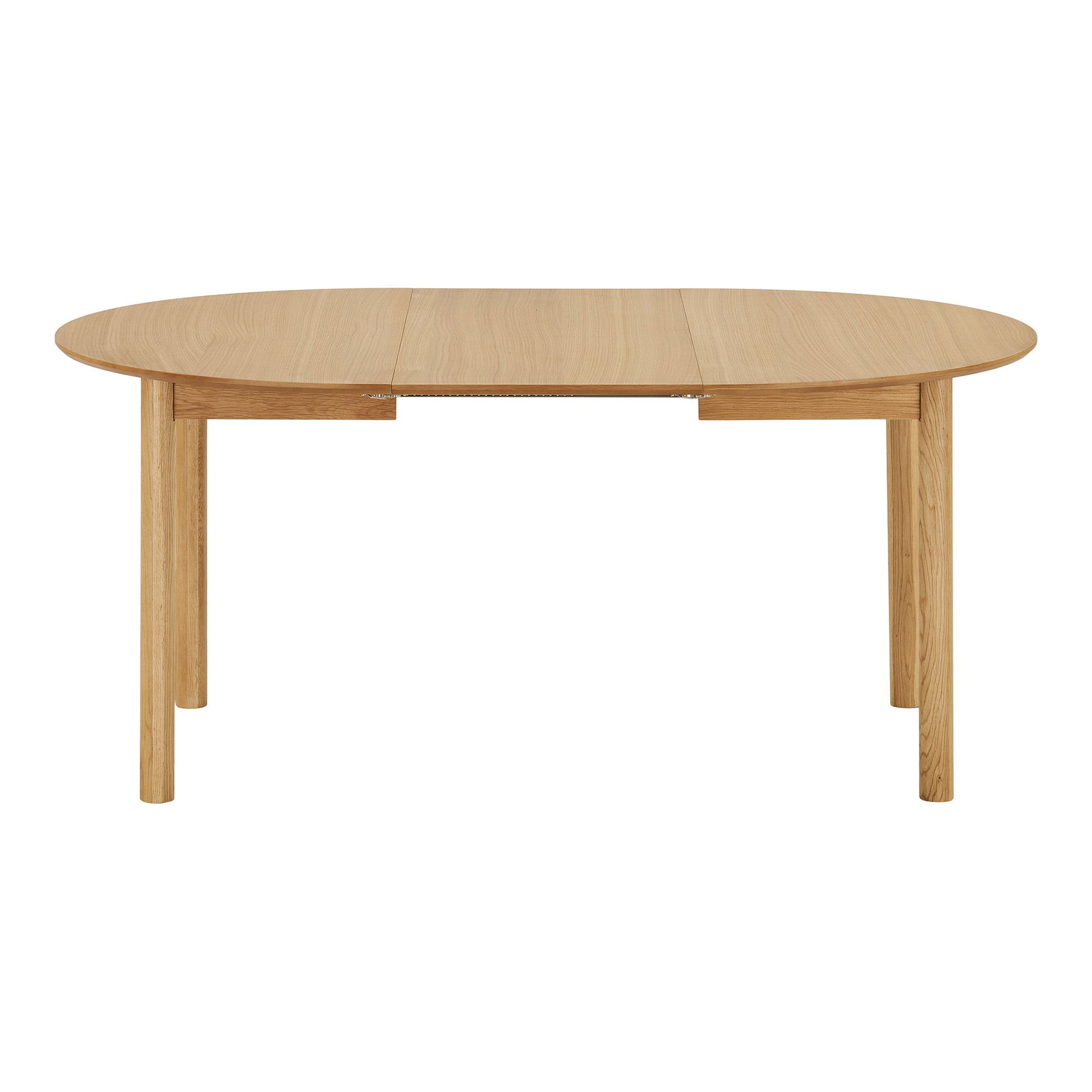 Masa de dining din furnir de stejar, natur, cu doua placi de extensie