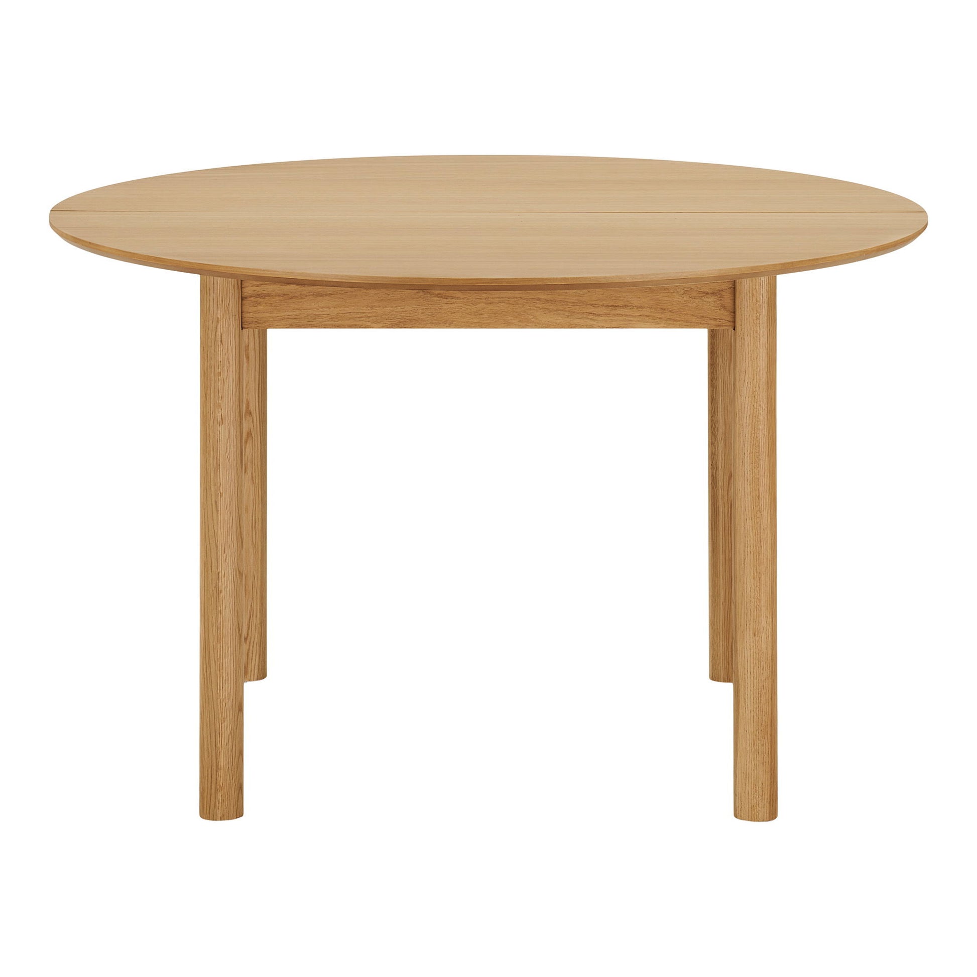 Masa de dining din furnir de stejar, natur, cu doua placi de extensie