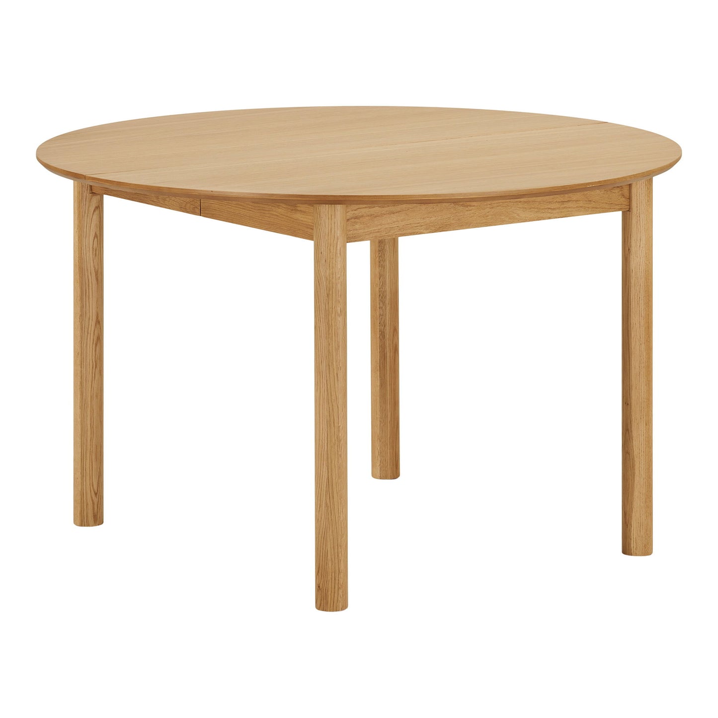 Masa de dining din furnir de stejar, natur, cu doua placi de extensie