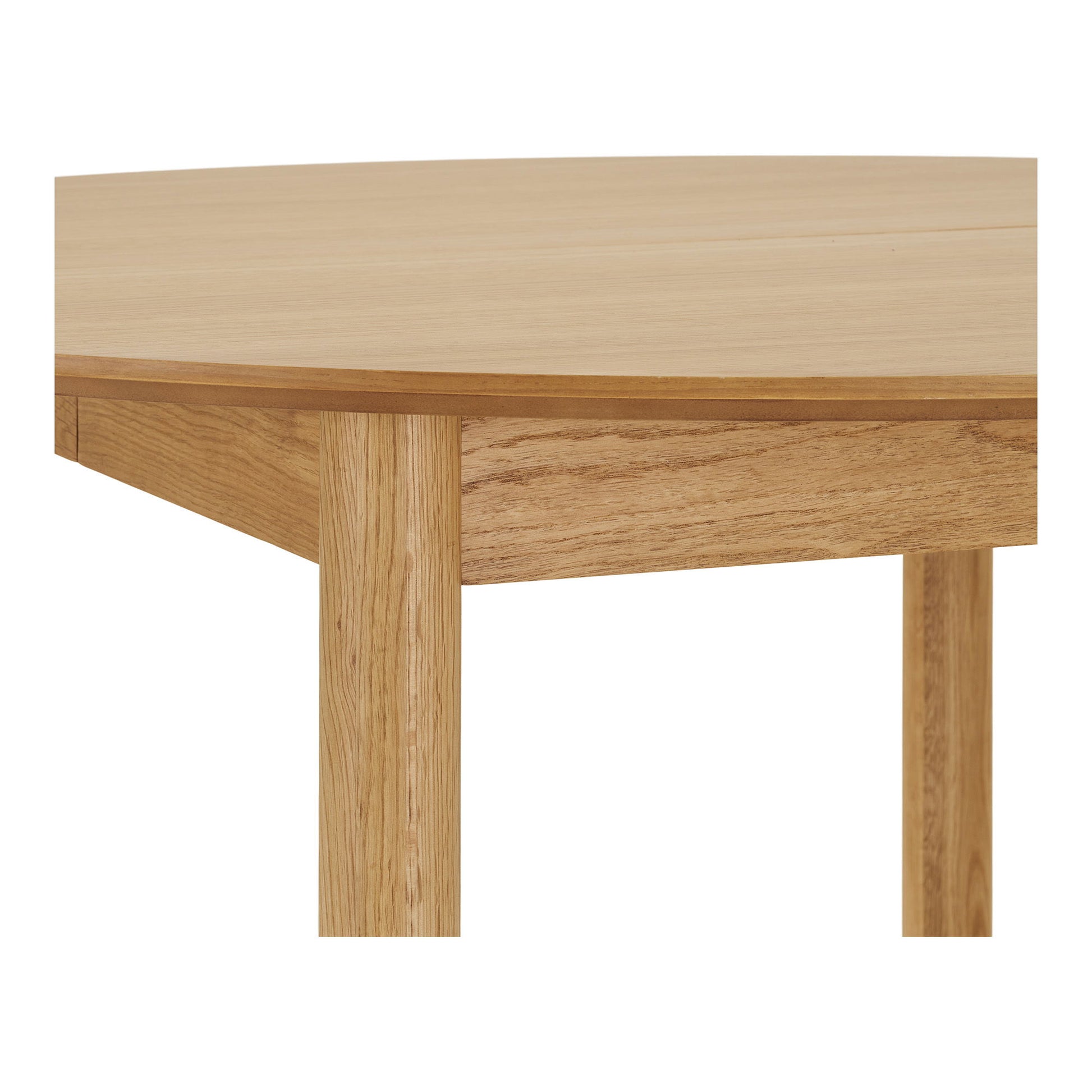 Masa de dining din furnir de stejar, natur, cu doua placi de extensie, detaliu